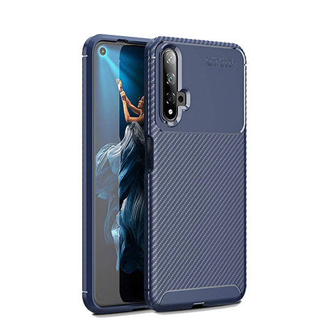 Coque Silicone Housse Etui Gel Serge Y01 pour Huawei Nova 5T Bleu