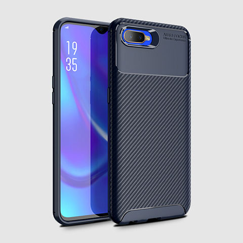 Coque Silicone Housse Etui Gel Serge Y01 pour Oppo K1 Bleu