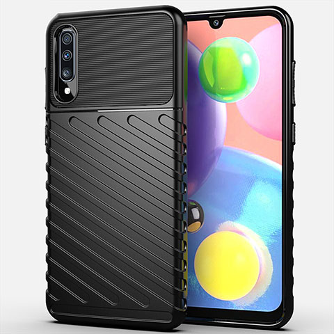 Coque Silicone Housse Etui Gel Serge Y01 pour Samsung Galaxy A70 Noir