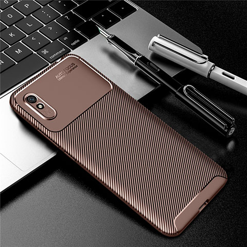 Coque Silicone Housse Etui Gel Serge Y01 pour Xiaomi Redmi 9A Marron