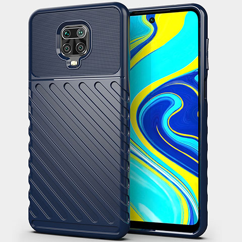 Coque Silicone Housse Etui Gel Serge Y01 pour Xiaomi Redmi Note 9 Pro Bleu