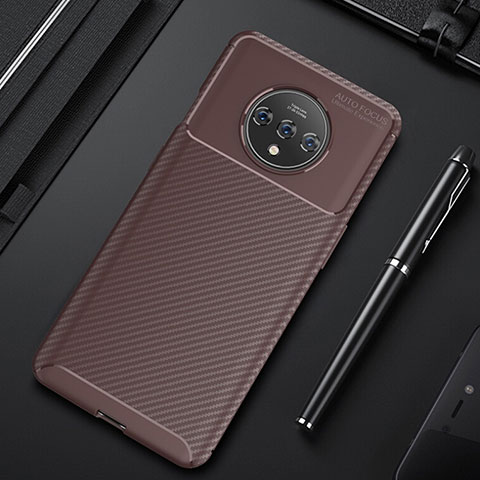 Coque Silicone Housse Etui Gel Serge Y02 pour OnePlus 7T Marron