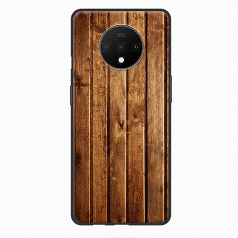 Coque Silicone Motif de Grain de Bois Souple Couleur Unie pour OnePlus 7T Mixte