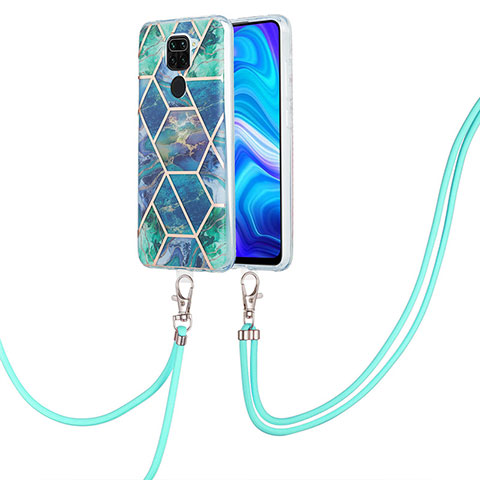 Coque Silicone Motif Fantaisie Souple Couleur Unie Etui Housse avec Laniere Strap Y01B pour Xiaomi Redmi 10X 4G Vert Nuit