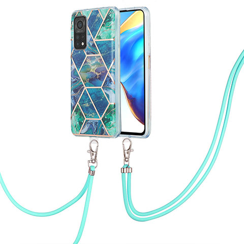 Coque Silicone Motif Fantaisie Souple Couleur Unie Etui Housse avec Laniere Strap Y01B pour Xiaomi Redmi K30S 5G Vert Nuit