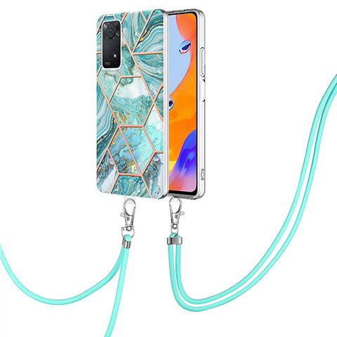 Coque Silicone Motif Fantaisie Souple Couleur Unie Etui Housse avec Laniere Strap Y01B pour Xiaomi Redmi Note 11 Pro 4G Pastel Vert