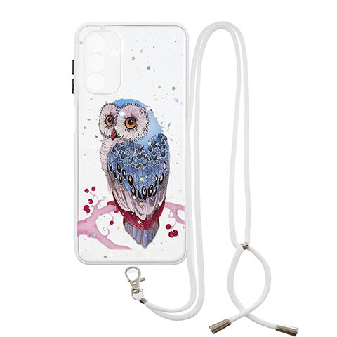 Coque Silicone Motif Fantaisie Souple Couleur Unie Etui Housse avec Laniere Strap Y01X pour Samsung Galaxy A04s Mixte