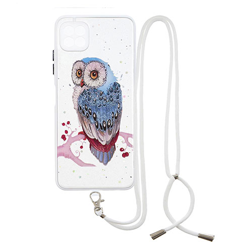 Coque Silicone Motif Fantaisie Souple Couleur Unie Etui Housse avec Laniere Strap Y01X pour Samsung Galaxy A22 5G Mixte