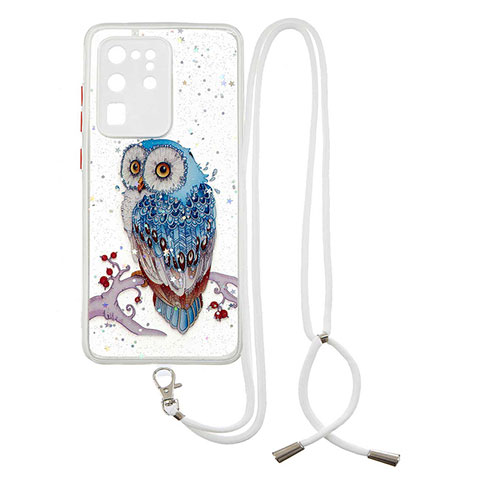 Coque Silicone Motif Fantaisie Souple Couleur Unie Etui Housse avec Laniere Strap Y01X pour Samsung Galaxy S20 Ultra 5G Mixte