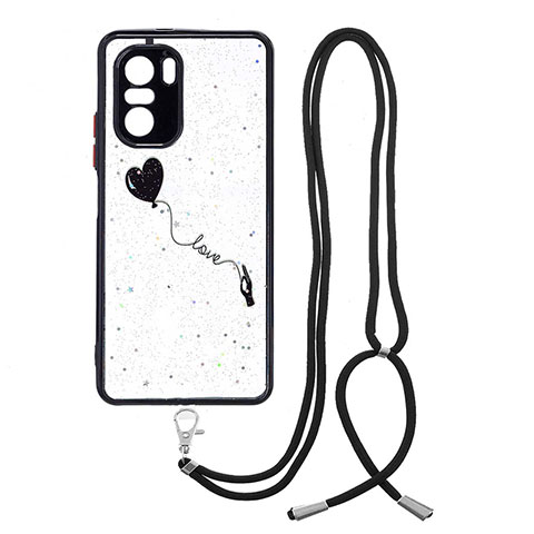 Coque Silicone Motif Fantaisie Souple Couleur Unie Etui Housse avec Laniere Strap Y01X pour Xiaomi Mi 11i 5G Noir