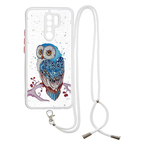 Coque Silicone Motif Fantaisie Souple Couleur Unie Etui Housse avec Laniere Strap Y01X pour Xiaomi Poco M2 Mixte