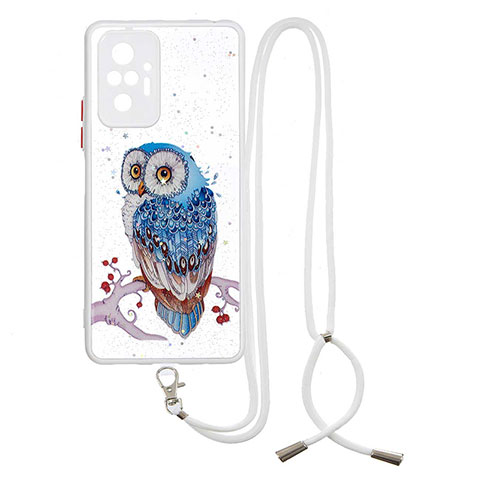 Coque Silicone Motif Fantaisie Souple Couleur Unie Etui Housse avec Laniere Strap Y01X pour Xiaomi Redmi Note 10 Pro 4G Mixte