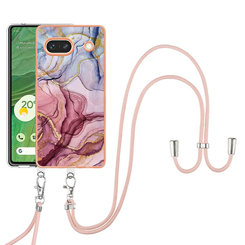 Coque Silicone Motif Fantaisie Souple Couleur Unie Etui Housse avec Laniere Strap Y07B pour Google Pixel 7a 5G Mixte