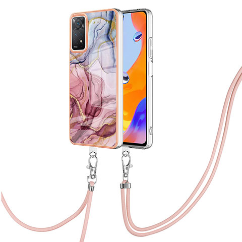 Coque Silicone Motif Fantaisie Souple Couleur Unie Etui Housse avec Laniere Strap YB1 pour Xiaomi Redmi Note 11 Pro 4G Mixte