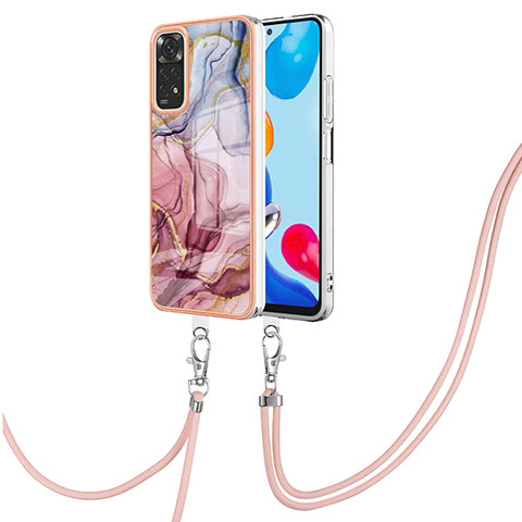 Coque Silicone Motif Fantaisie Souple Couleur Unie Etui Housse avec Laniere Strap YB1 pour Xiaomi Redmi Note 11S 4G Mixte