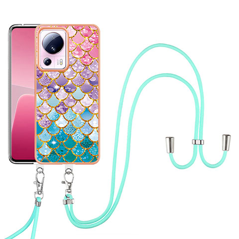 Coque Silicone Motif Fantaisie Souple Couleur Unie Etui Housse avec Laniere Strap YB3 pour Xiaomi Civi 2 5G Colorful