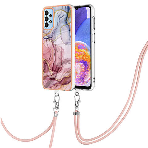 Coque Silicone Motif Fantaisie Souple Couleur Unie Etui Housse avec Laniere Strap YB7 pour Samsung Galaxy A13 4G Mixte