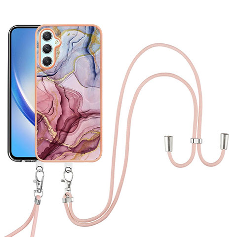 Coque Silicone Motif Fantaisie Souple Couleur Unie Etui Housse avec Laniere Strap YB7 pour Samsung Galaxy A24 4G Mixte