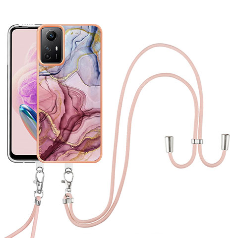 Coque Silicone Motif Fantaisie Souple Couleur Unie Etui Housse avec Laniere Strap YB7 pour Xiaomi Redmi Note 12S Mixte