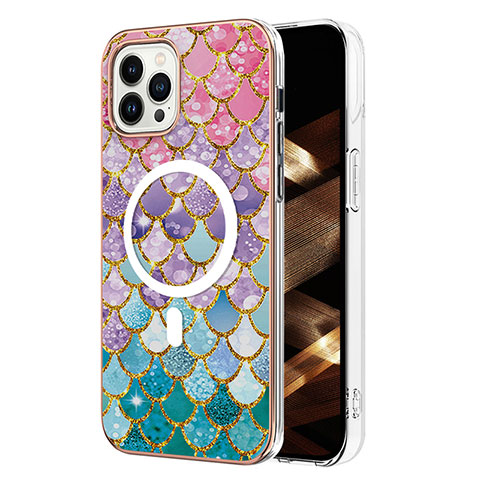 Coque Silicone Motif Fantaisie Souple Couleur Unie Etui Housse avec Mag-Safe Magnetic Magnetique pour Apple iPhone 13 Pro Max Colorful