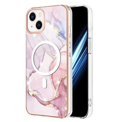 Coque Silicone Motif Fantaisie Souple Couleur Unie Etui Housse avec Mag-Safe Magnetic Magnetique pour Apple iPhone 14 Violet Clair