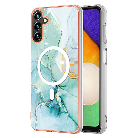 Coque Silicone Motif Fantaisie Souple Couleur Unie Etui Housse avec Mag-Safe Magnetic Magnetique pour Samsung Galaxy A54 5G Vert