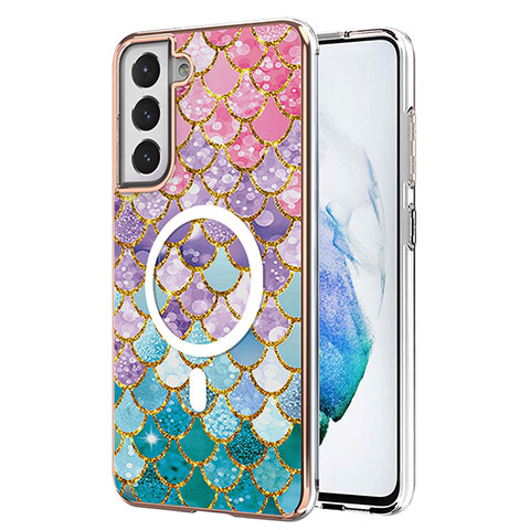 Coque Silicone Motif Fantaisie Souple Couleur Unie Etui Housse avec Mag-Safe Magnetic Magnetique pour Samsung Galaxy S21 FE 5G Colorful