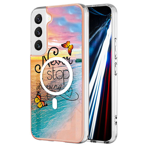 Coque Silicone Motif Fantaisie Souple Couleur Unie Etui Housse avec Mag-Safe Magnetic Magnetique pour Samsung Galaxy S22 Plus 5G Mixte