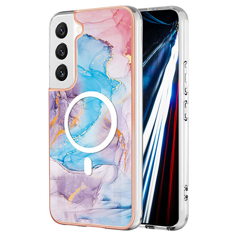 Coque Silicone Motif Fantaisie Souple Couleur Unie Etui Housse avec Mag-Safe Magnetic Magnetique pour Samsung Galaxy S23 Plus 5G Bleu