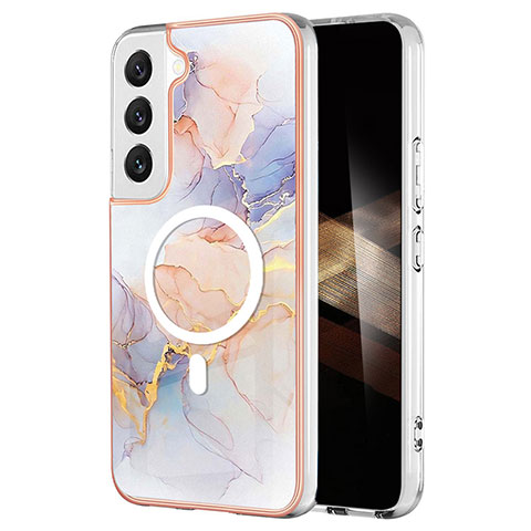 Coque Silicone Motif Fantaisie Souple Couleur Unie Etui Housse avec Mag-Safe Magnetic Magnetique pour Samsung Galaxy S24 5G Blanc