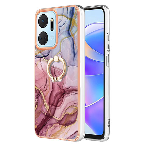 Coque Silicone Motif Fantaisie Souple Couleur Unie Etui Housse avec Support Bague Anneau Y01B pour Huawei Honor X7a Mixte