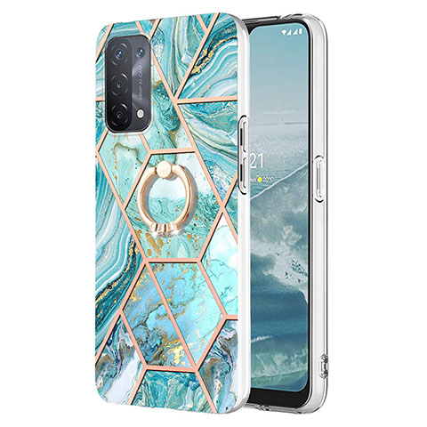 Coque Silicone Motif Fantaisie Souple Couleur Unie Etui Housse avec Support Bague Anneau Y01B pour OnePlus Nord N200 5G Pastel Vert