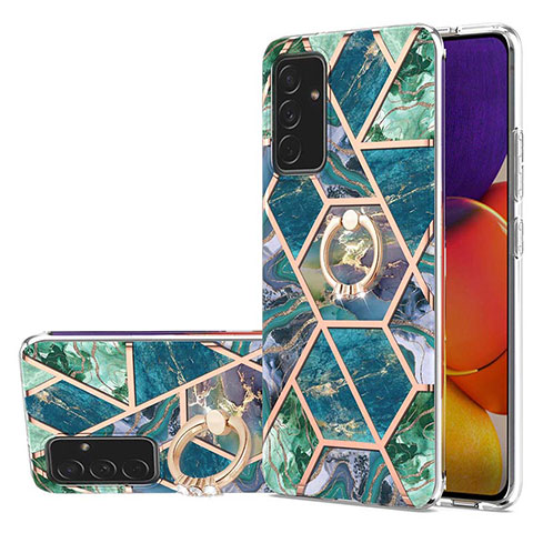 Coque Silicone Motif Fantaisie Souple Couleur Unie Etui Housse avec Support Bague Anneau Y01B pour Samsung Galaxy A05s Vert Nuit