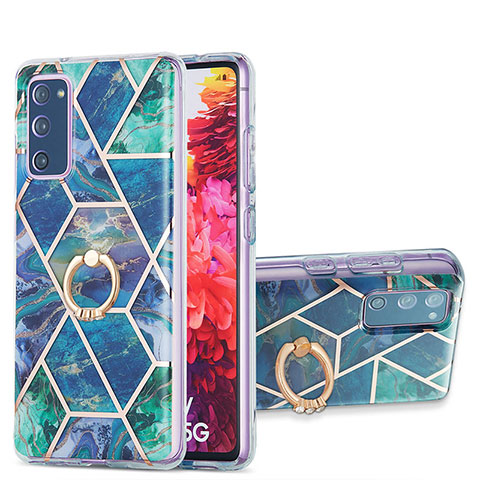 Coque Silicone Motif Fantaisie Souple Couleur Unie Etui Housse avec Support Bague Anneau Y01B pour Samsung Galaxy S20 FE 5G Vert Nuit