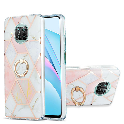 Coque Silicone Motif Fantaisie Souple Couleur Unie Etui Housse avec Support Bague Anneau Y01B pour Xiaomi Mi 10i 5G Rose