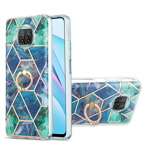 Coque Silicone Motif Fantaisie Souple Couleur Unie Etui Housse avec Support Bague Anneau Y01B pour Xiaomi Mi 10i 5G Vert Nuit