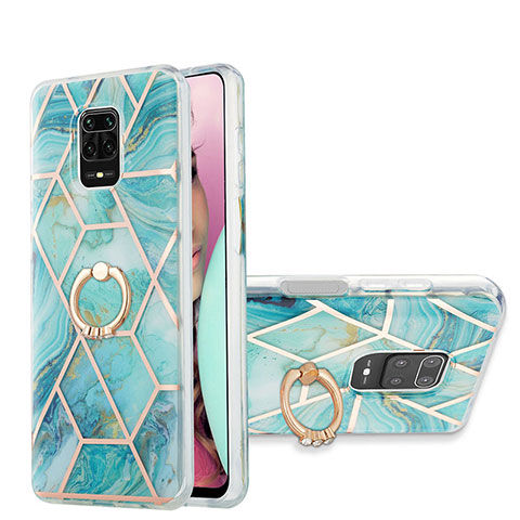 Coque Silicone Motif Fantaisie Souple Couleur Unie Etui Housse avec Support Bague Anneau Y01B pour Xiaomi Poco M2 Pro Pastel Vert