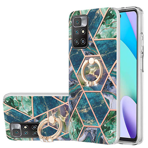 Coque Silicone Motif Fantaisie Souple Couleur Unie Etui Housse avec Support Bague Anneau Y01B pour Xiaomi Redmi Note 11 4G (2021) Vert Nuit