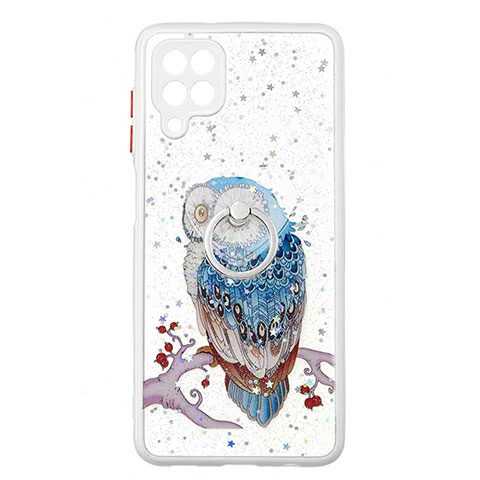 Coque Silicone Motif Fantaisie Souple Couleur Unie Etui Housse avec Support Bague Anneau Y01X pour Samsung Galaxy A12 Nacho Mixte