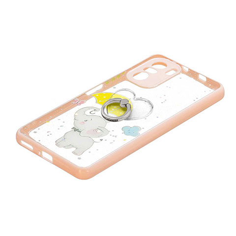 Coque Silicone Motif Fantaisie Souple Couleur Unie Etui Housse avec Support Bague Anneau Y01X pour Xiaomi Mi 11X Pro 5G Jaune