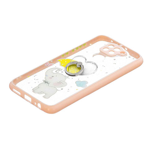 Coque Silicone Motif Fantaisie Souple Couleur Unie Etui Housse avec Support Bague Anneau Y01X pour Xiaomi Redmi 10X 4G Jaune