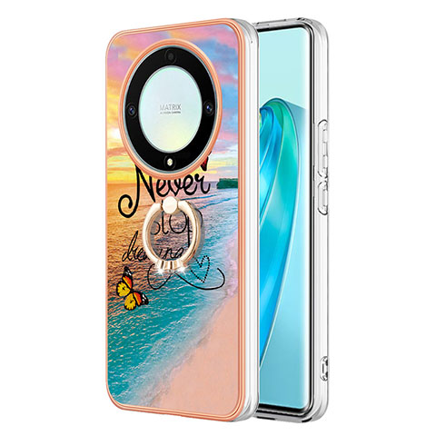 Coque Silicone Motif Fantaisie Souple Couleur Unie Etui Housse avec Support Bague Anneau Y03B pour Huawei Honor Magic5 Lite 5G Mixte