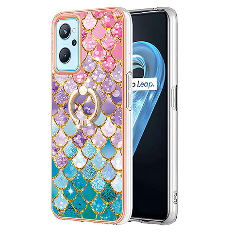 Coque Silicone Motif Fantaisie Souple Couleur Unie Etui Housse avec Support Bague Anneau Y03B pour Oppo K10 4G Colorful