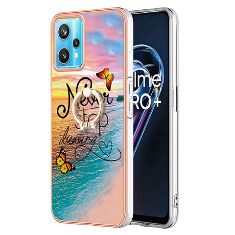 Coque Silicone Motif Fantaisie Souple Couleur Unie Etui Housse avec Support Bague Anneau Y03B pour Realme 9 4G Mixte