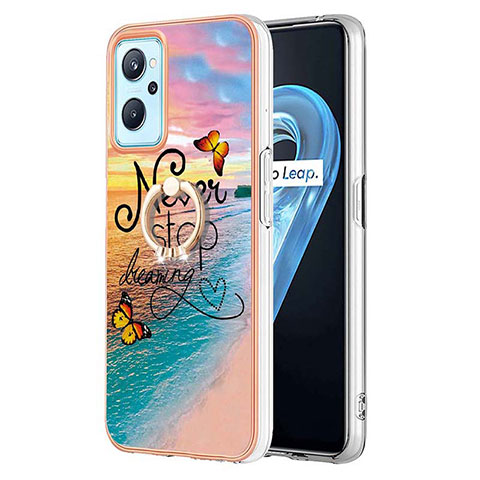 Coque Silicone Motif Fantaisie Souple Couleur Unie Etui Housse avec Support Bague Anneau Y03B pour Realme 9i 4G Mixte