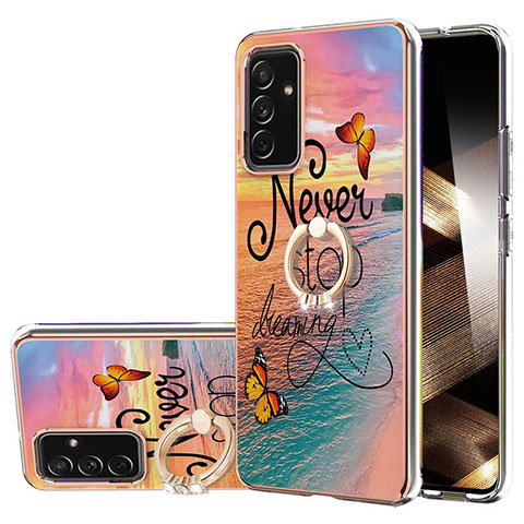 Coque Silicone Motif Fantaisie Souple Couleur Unie Etui Housse avec Support Bague Anneau Y03B pour Samsung Galaxy A15 4G Mixte