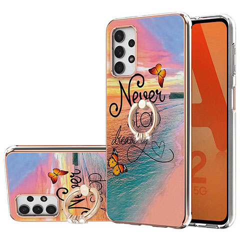 Coque Silicone Motif Fantaisie Souple Couleur Unie Etui Housse avec Support Bague Anneau Y03B pour Samsung Galaxy A23 5G Mixte