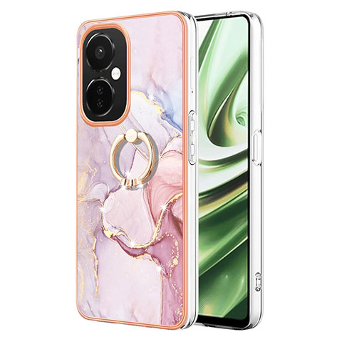 Coque Silicone Motif Fantaisie Souple Couleur Unie Etui Housse avec Support Bague Anneau Y05B pour OnePlus Nord CE 3 Lite 5G Rose