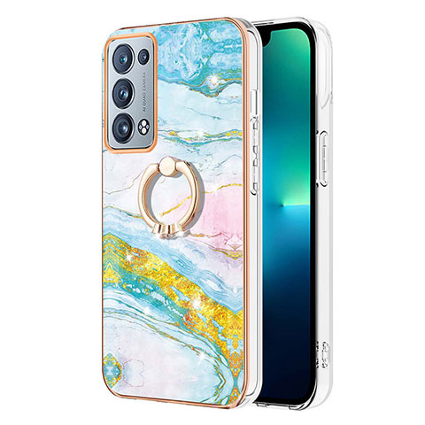 Coque Silicone Motif Fantaisie Souple Couleur Unie Etui Housse avec Support Bague Anneau Y05B pour Oppo Reno6 Pro 5G Colorful