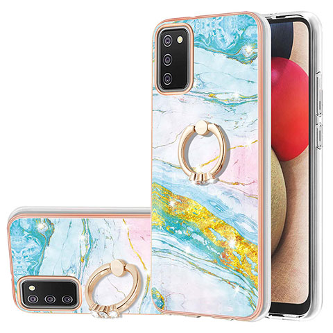 Coque Silicone Motif Fantaisie Souple Couleur Unie Etui Housse avec Support Bague Anneau Y05B pour Samsung Galaxy A03s Colorful